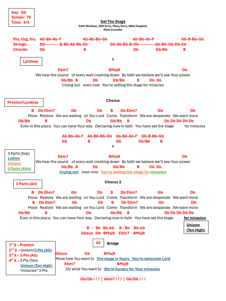 Chords - Set The Stage (GB) WITH VOCAL ARRANGEMENT | PDF | Musical ...