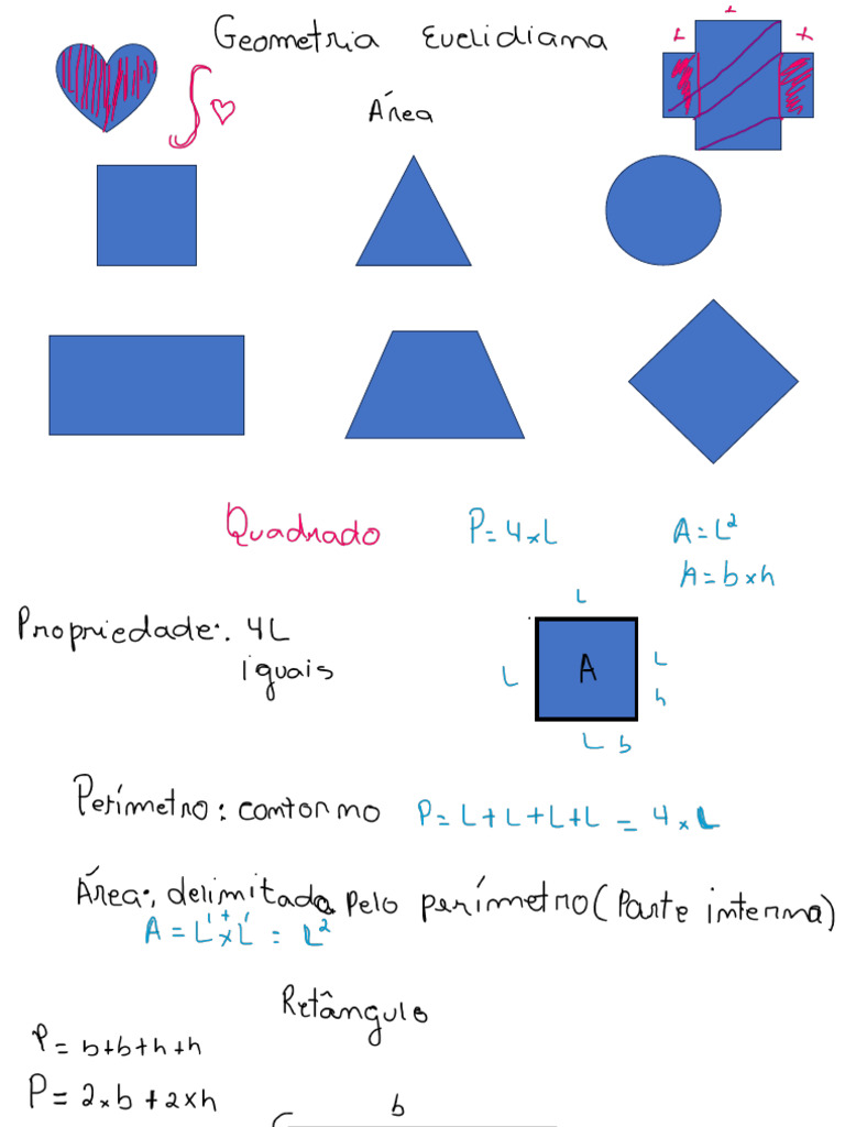 Aula 01 2025 - Geometria Euclidiana - Área | PDF