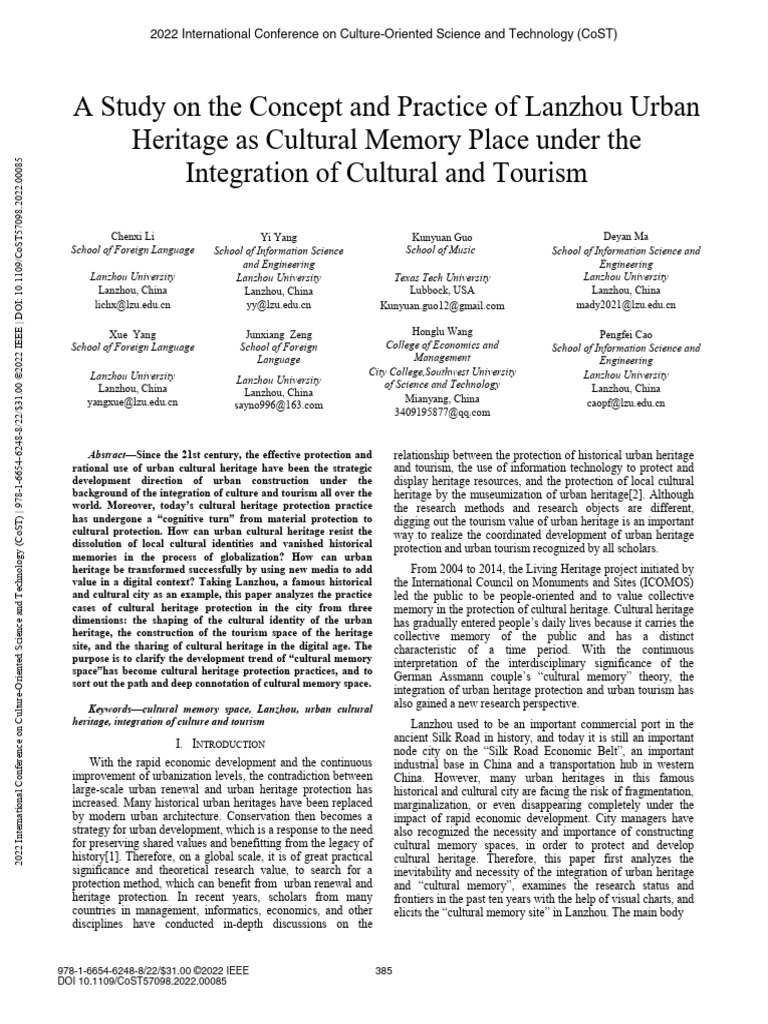 Cultural Heritage and Urban Development | PDF
