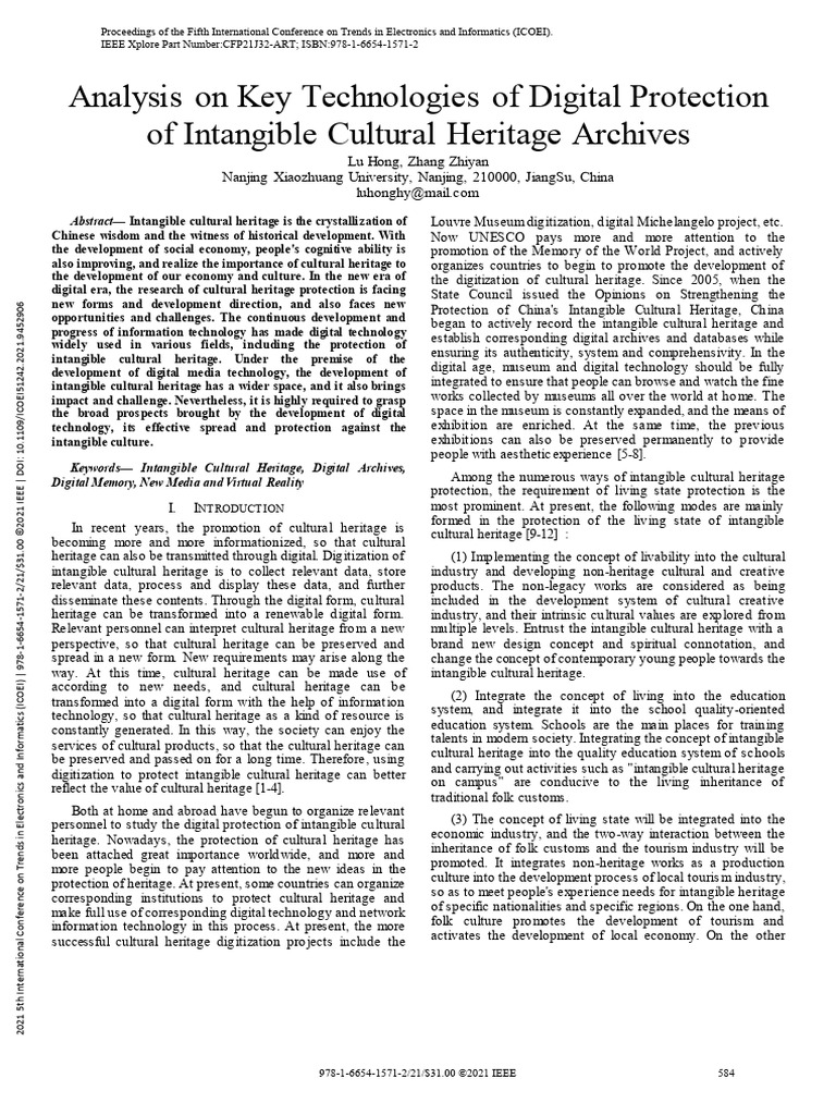 Digital Protection of Cultural Heritage | PDF | Cultural Heritage ...