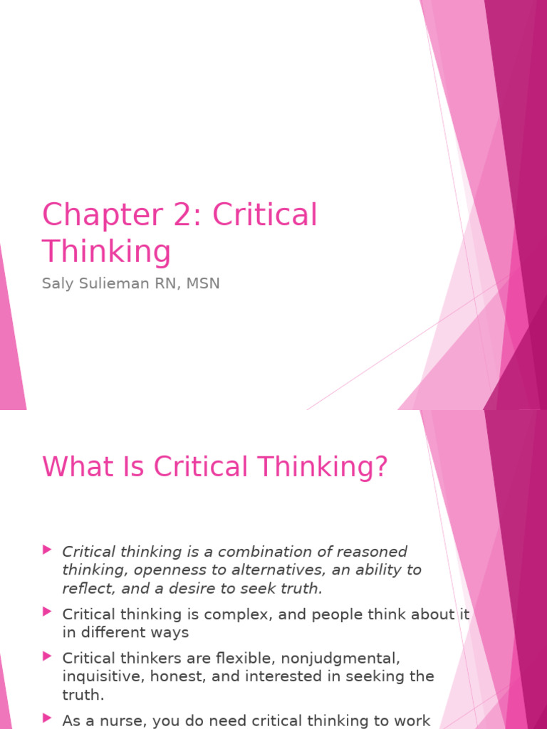 Critical Thinking in Nursing Care | PDF | Critical Thinking | Nursing