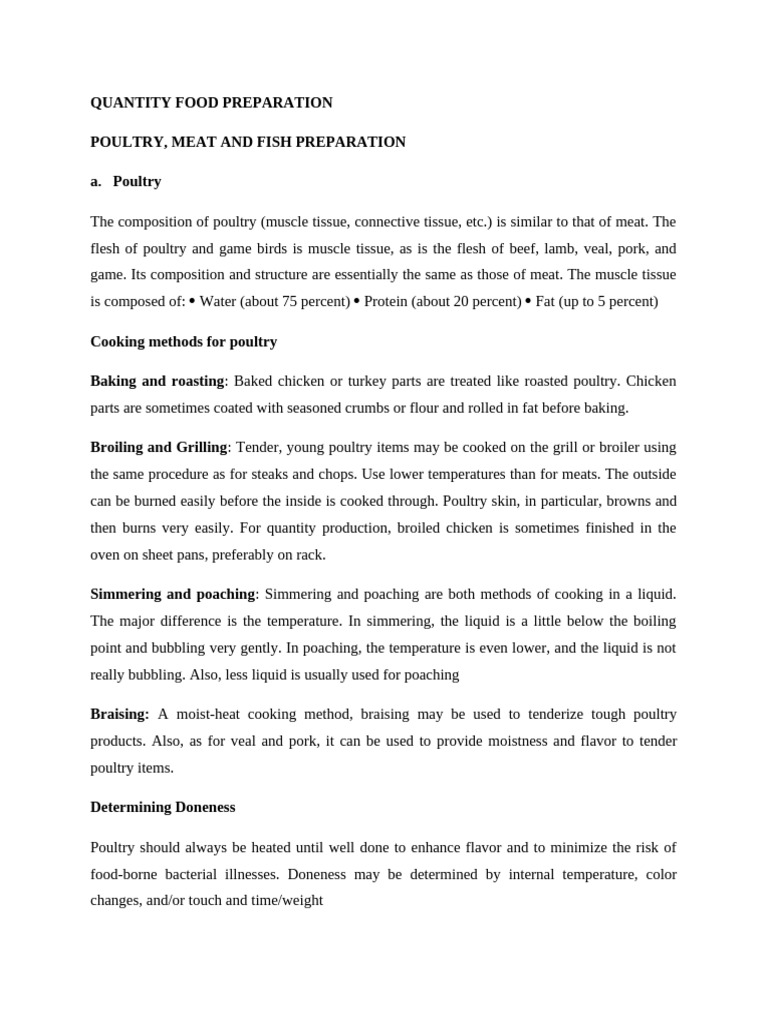 Poultry and Meat Preparation Techniques | PDF | Grilling | Meat
