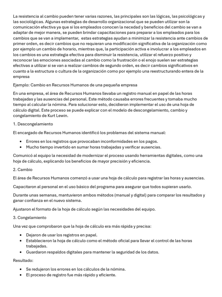 Estrategias para el Cambio Organizacional | PDF | Gestión de recursos ...