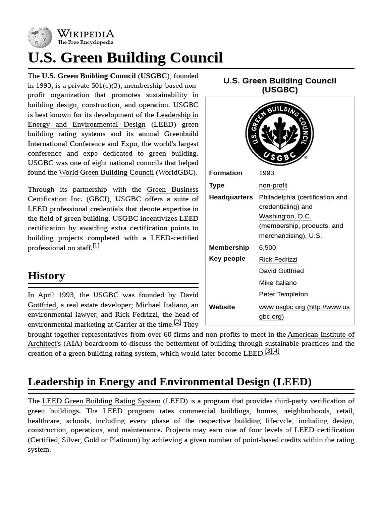 US Green Building Council Overview | PDF | Building | Sustainable ...