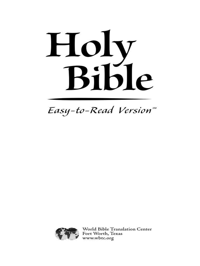 ERV Easy To Read Full Bible PDF Israelites Jesus