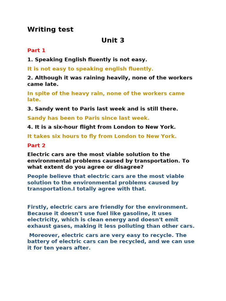 Speaking Test | PDF | Car | Environment