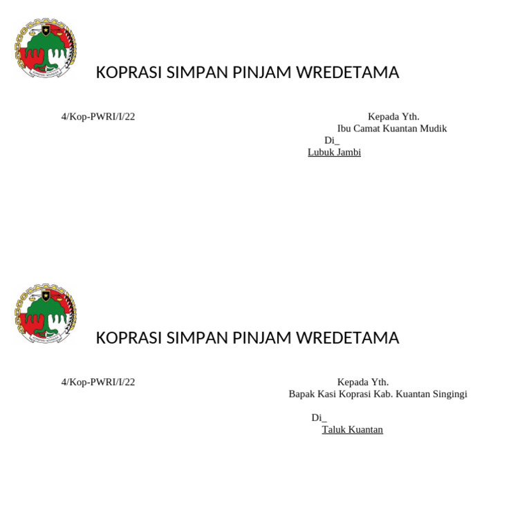 Koprasi Simpan Pinjam Wredetama | PDF