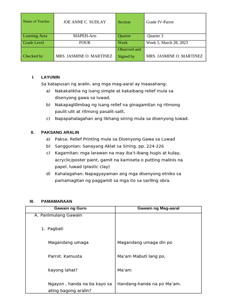Week 5 Arts | PDF