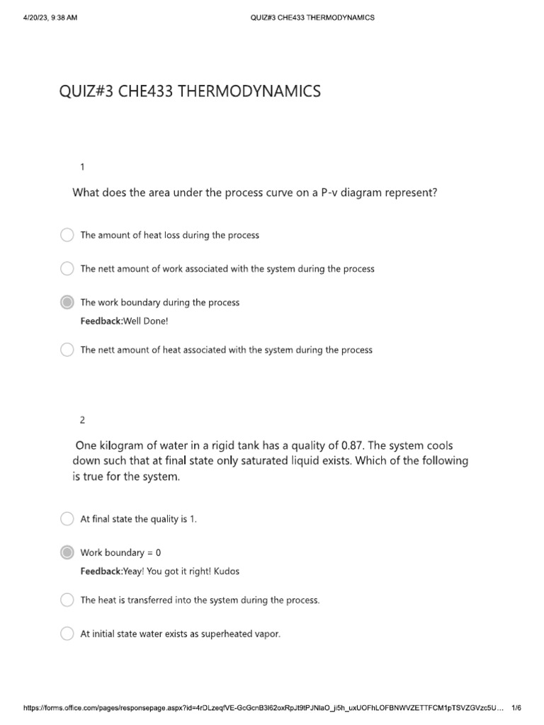 Thermo Quiz | PDF