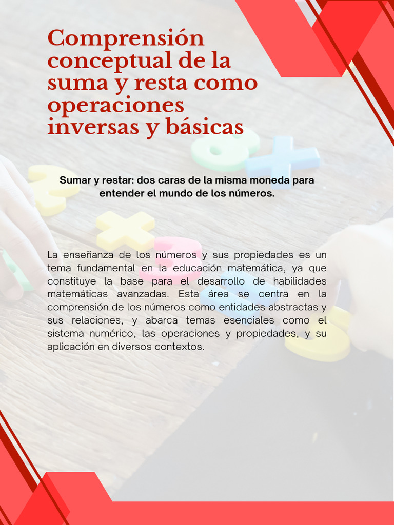 Suma y Resta: Operaciones Inversas en Matemáticas | PDF | Sustracción ...
