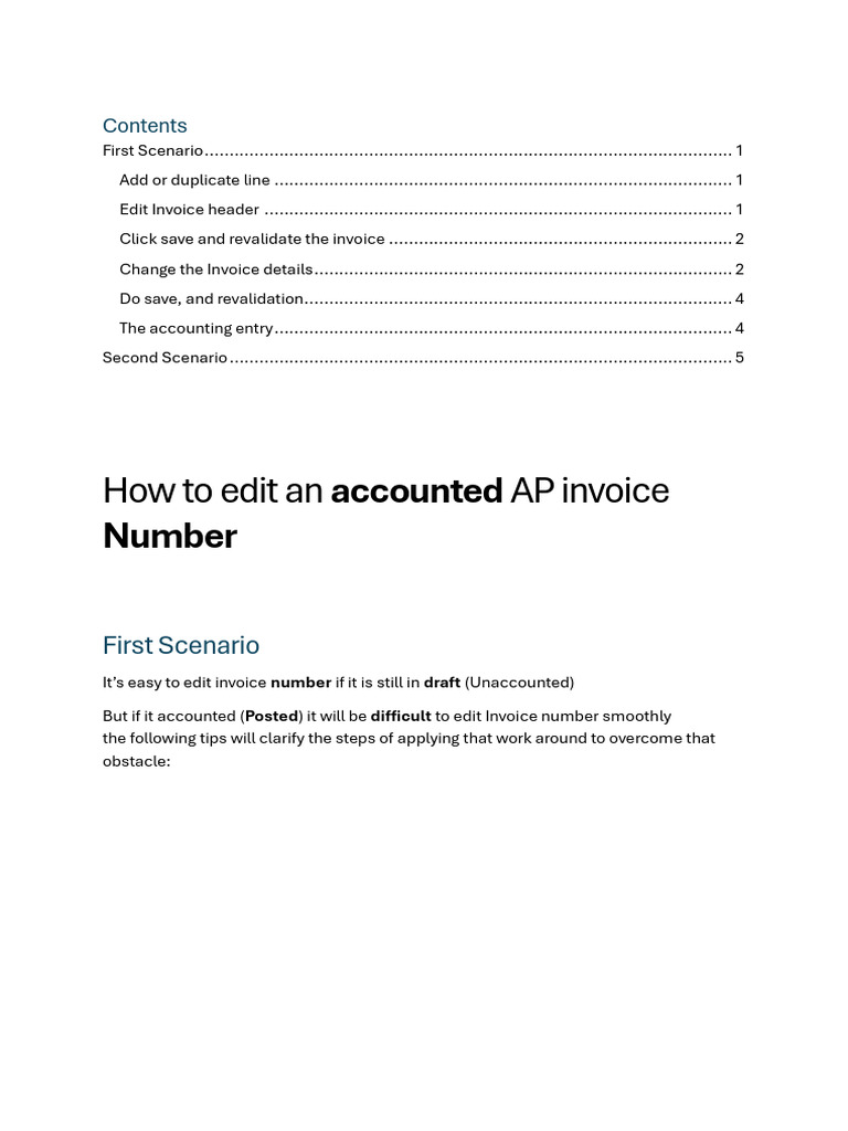How To Edit An Accounted AP Invoice Number | PDF | Invoice | Accounting