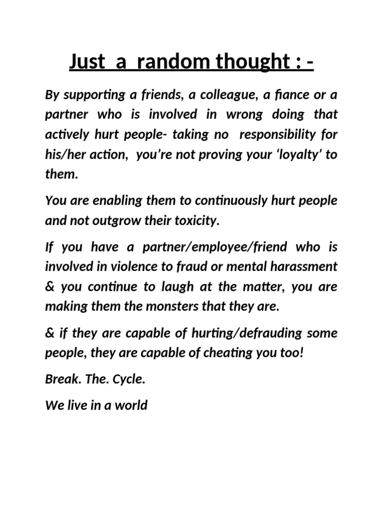 Break the Cycle of Toxic Loyalty | PDF