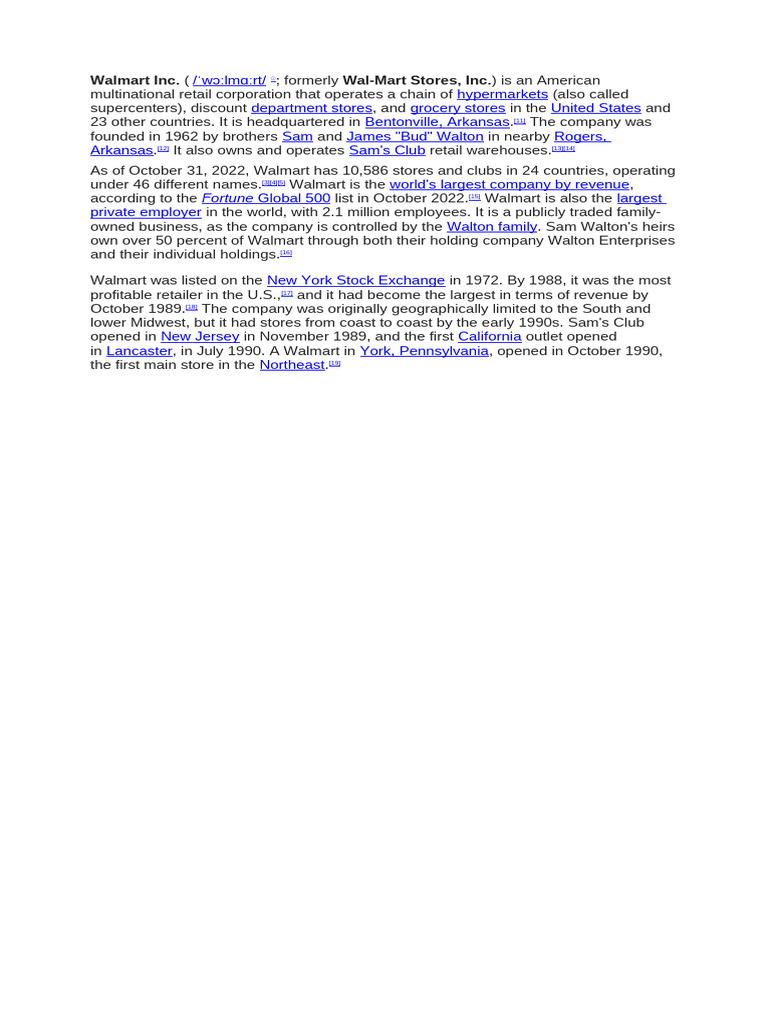 Walmart Global Retail Giant Pdf