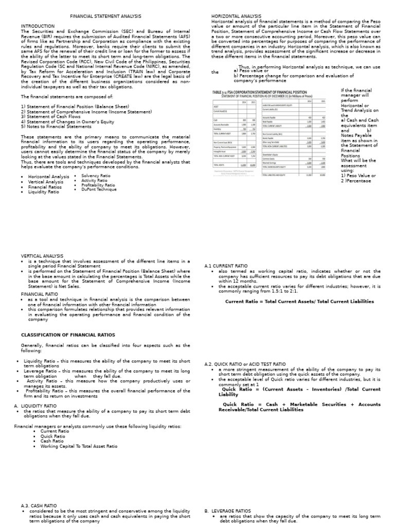 Financial Statement Analysis Techniques | PDF | Dividend | Retained ...