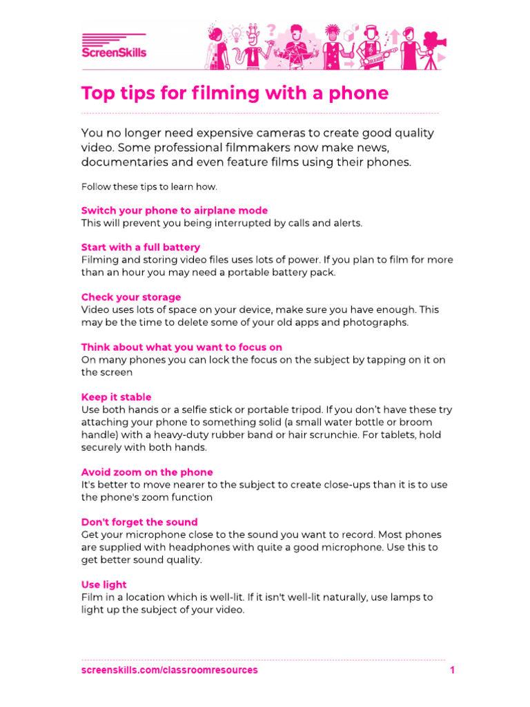 Top Tips For Filming With A Phone | PDF