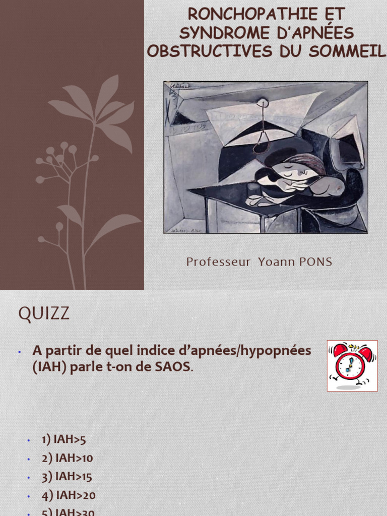 Ronchopathie Et Syndrome D2019apnees Obstructives Du Sommeil | PDF ...