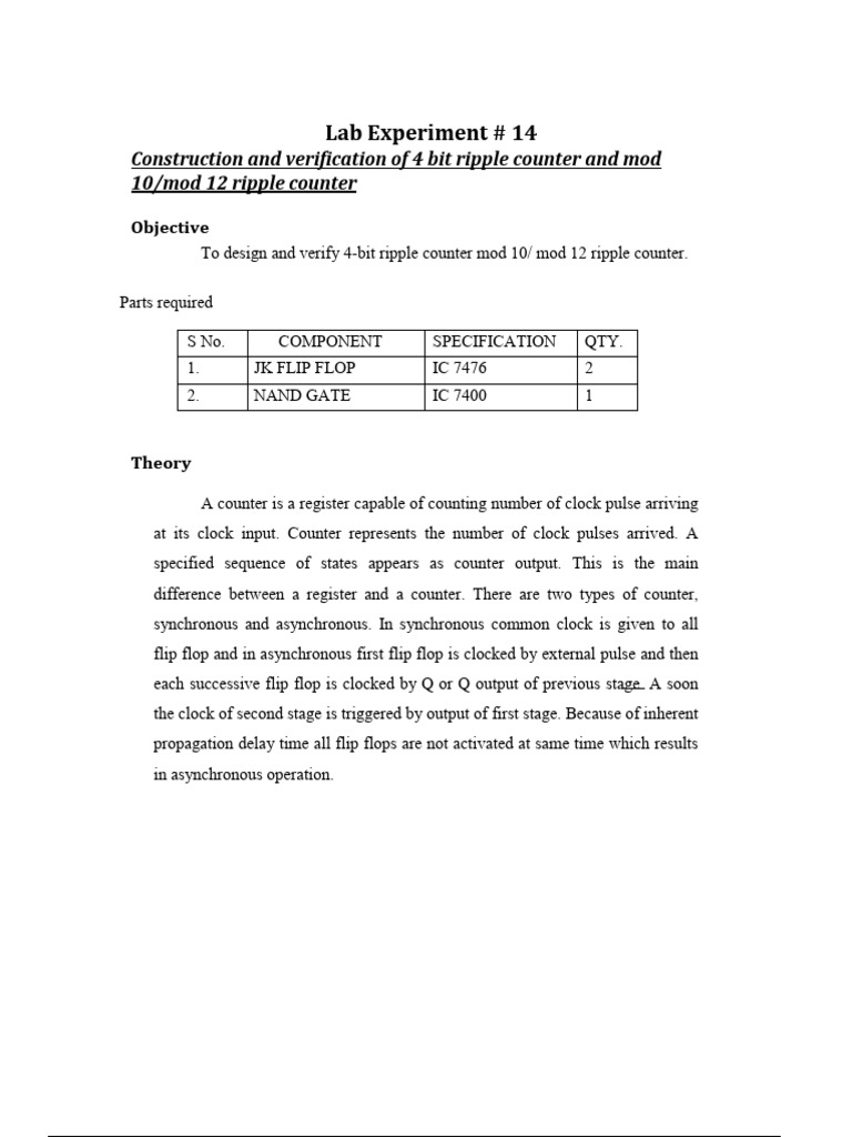 CS302 - Lab Manual - Week No | PDF | Electronic Engineering ...