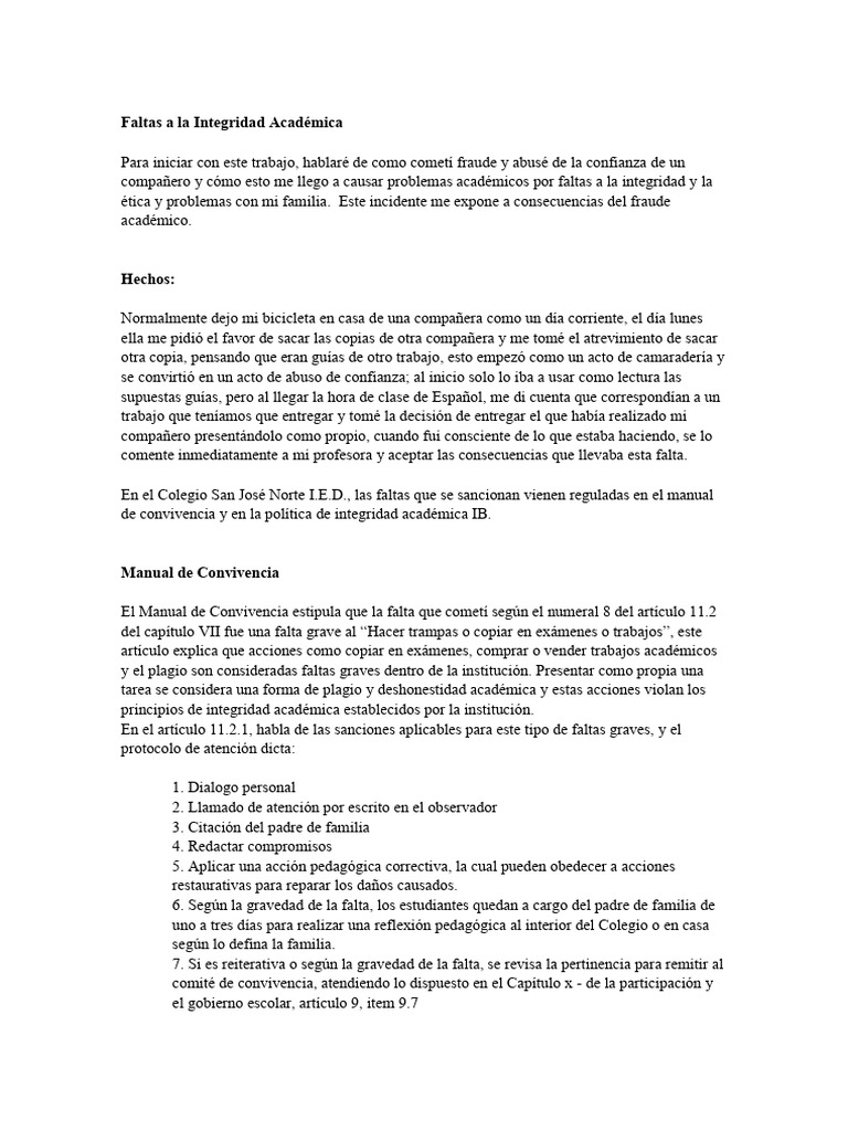 Reflexión Plagio de Tareas | PDF | Deshonestidad academica | Plagio