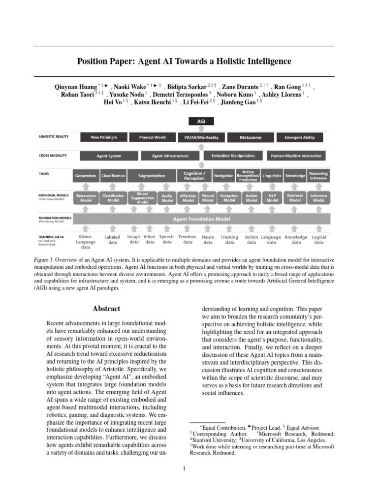 Agent AI Position | PDF | Artificial Intelligence | Intelligence (AI ...