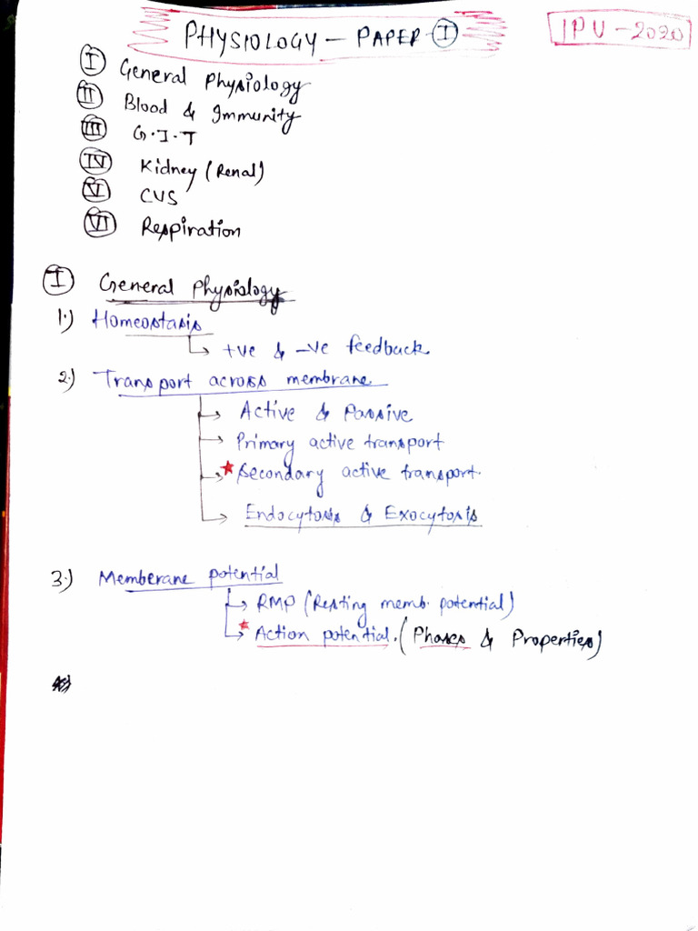 Physiology Marking | PDF