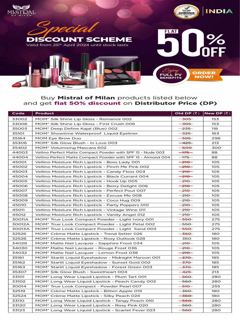 MOM Special 50% Discount Offer List | PDF | Cosmetics | Body Art