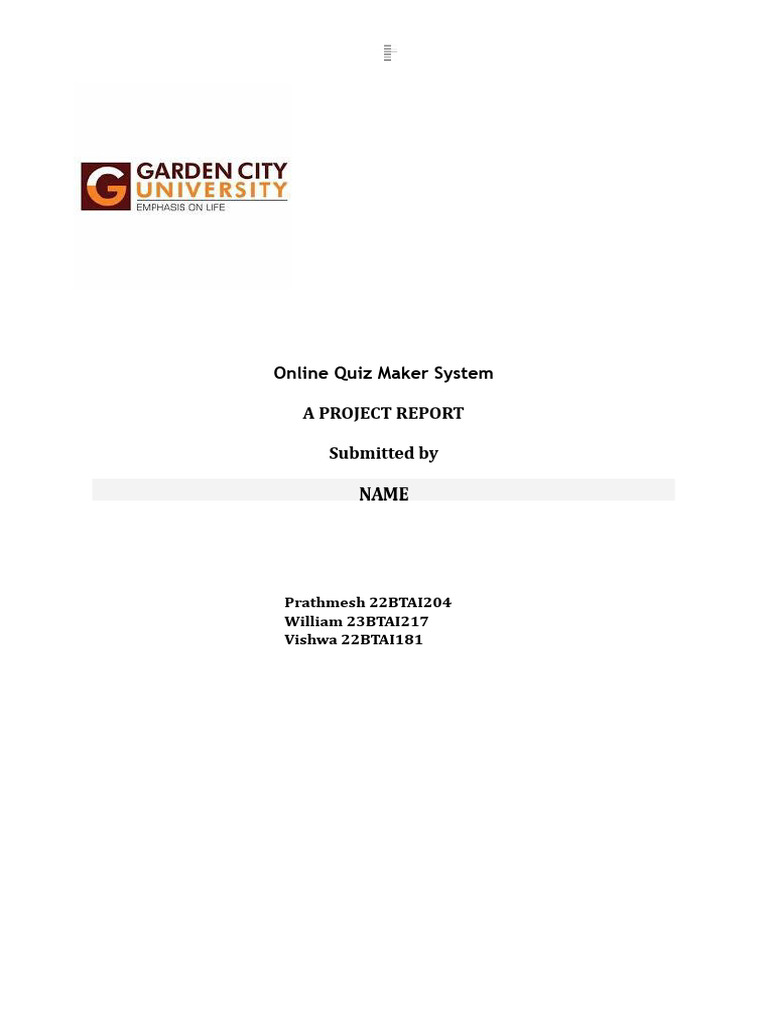 Online Quiz Maker Project | PDF | Java (Programming Language) | Java ...