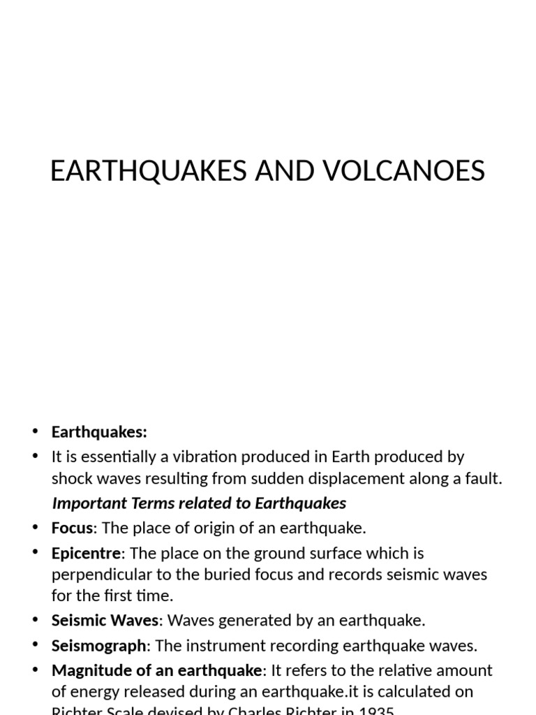 Earthquakes and Volcanoes Explained | PDF | Types Of Volcanic Eruptions ...