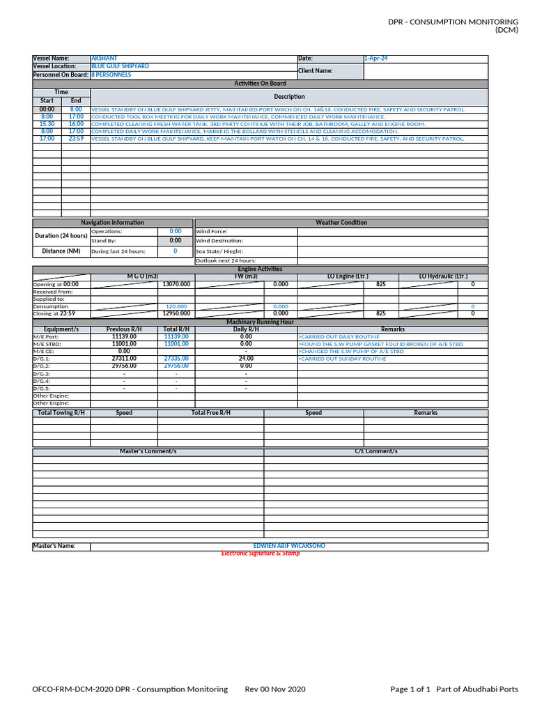 DPR Consumption Monitoring Report | PDF