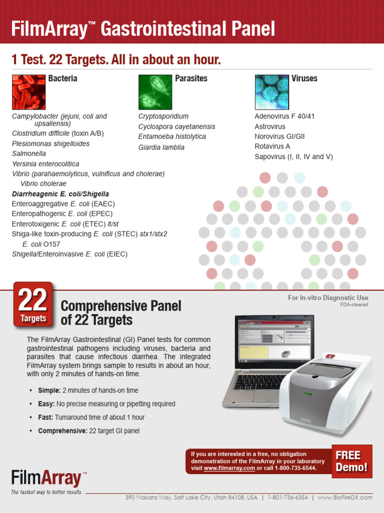 FilmArray GI Info Sheet | PDF | Polymerase Chain Reaction | Microbiology