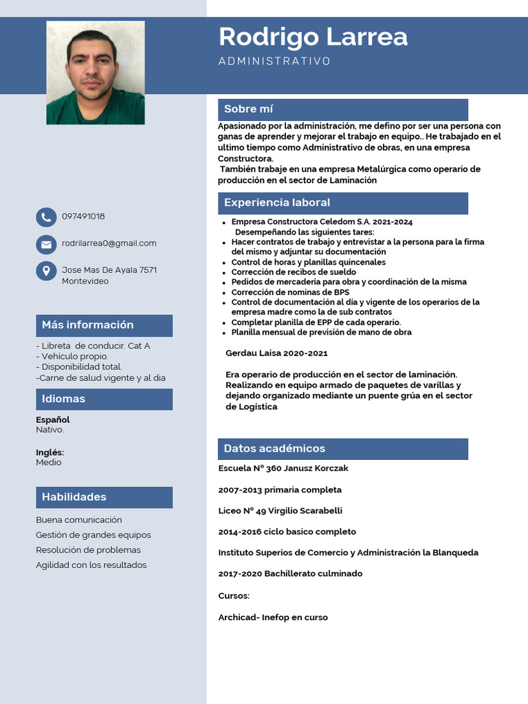 Perfil Profesional de Rodrigo Larrea | PDF | Economias | Business