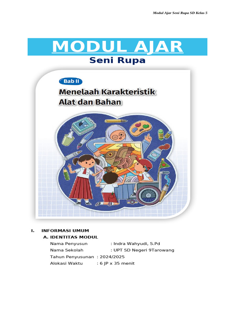 Modul Ajar Seni Rupa Kelas 5 SD | PDF