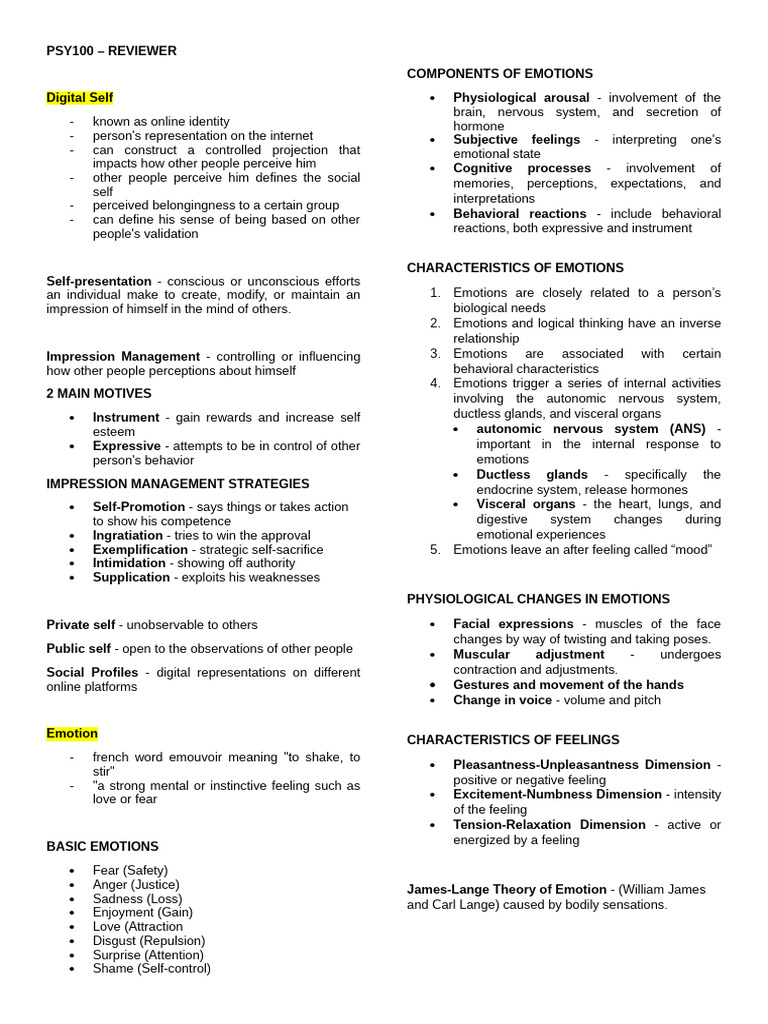 PSY100 | PDF | Emotions | Stress (Biology)
