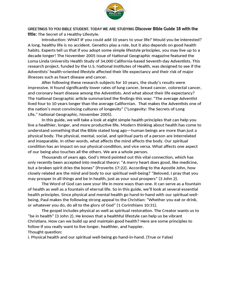 VOP Facilitator (Health) Script 18 | PDF | Foods | Diet (Nutrition)