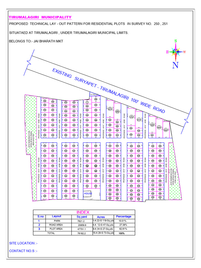Tirumalagiri Residential Plot Layout | PDF