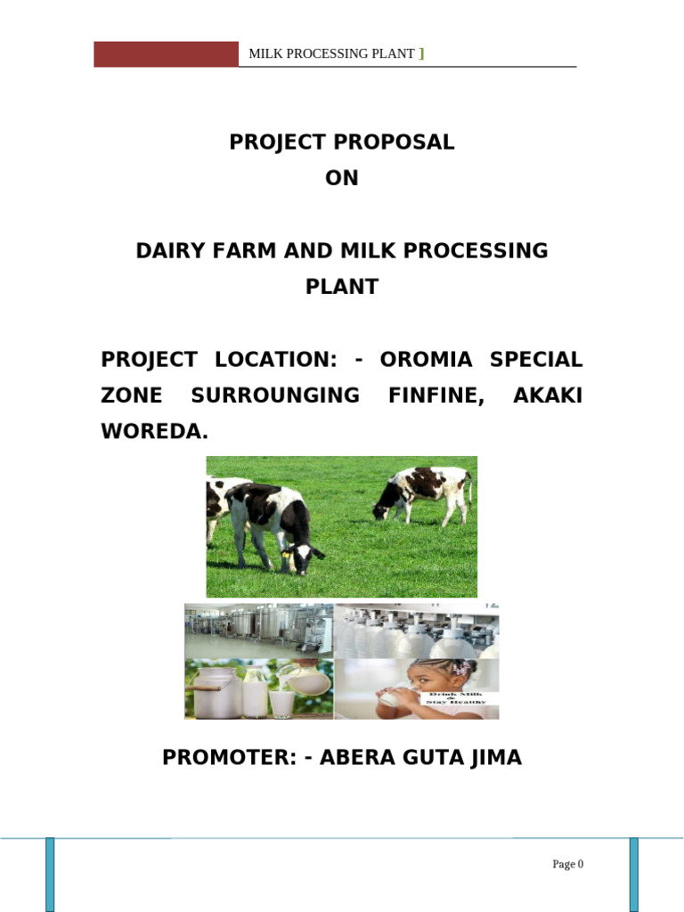 Dairy Farm & Milk Processing Proposal | PDF | Taxes | Agriculture