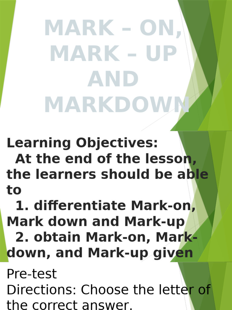 Business Math Q3 W5 MARK UP MARKDOWN WORD PROBLEMS | PDF | Mathematics