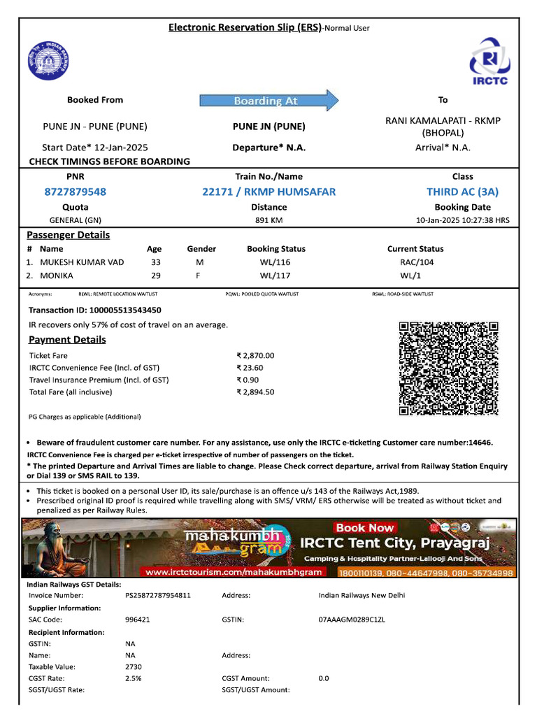 Humsafar Ticket | PDF