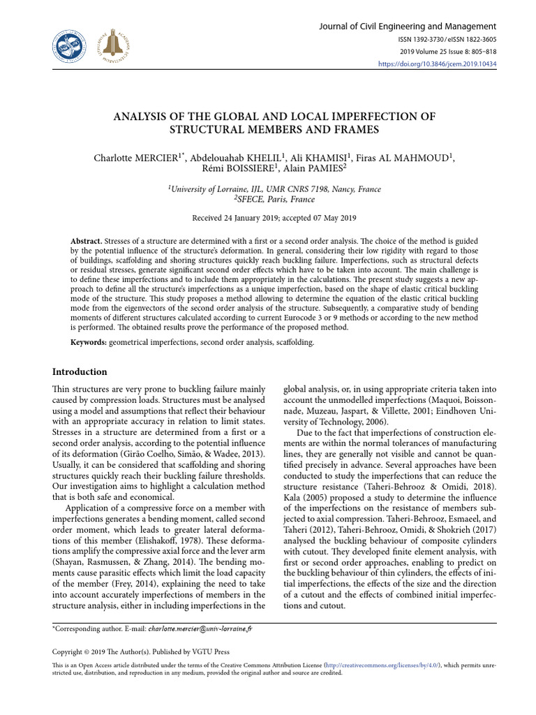 Analysis of The Global and Local Imperfection of S | PDF | Buckling ...