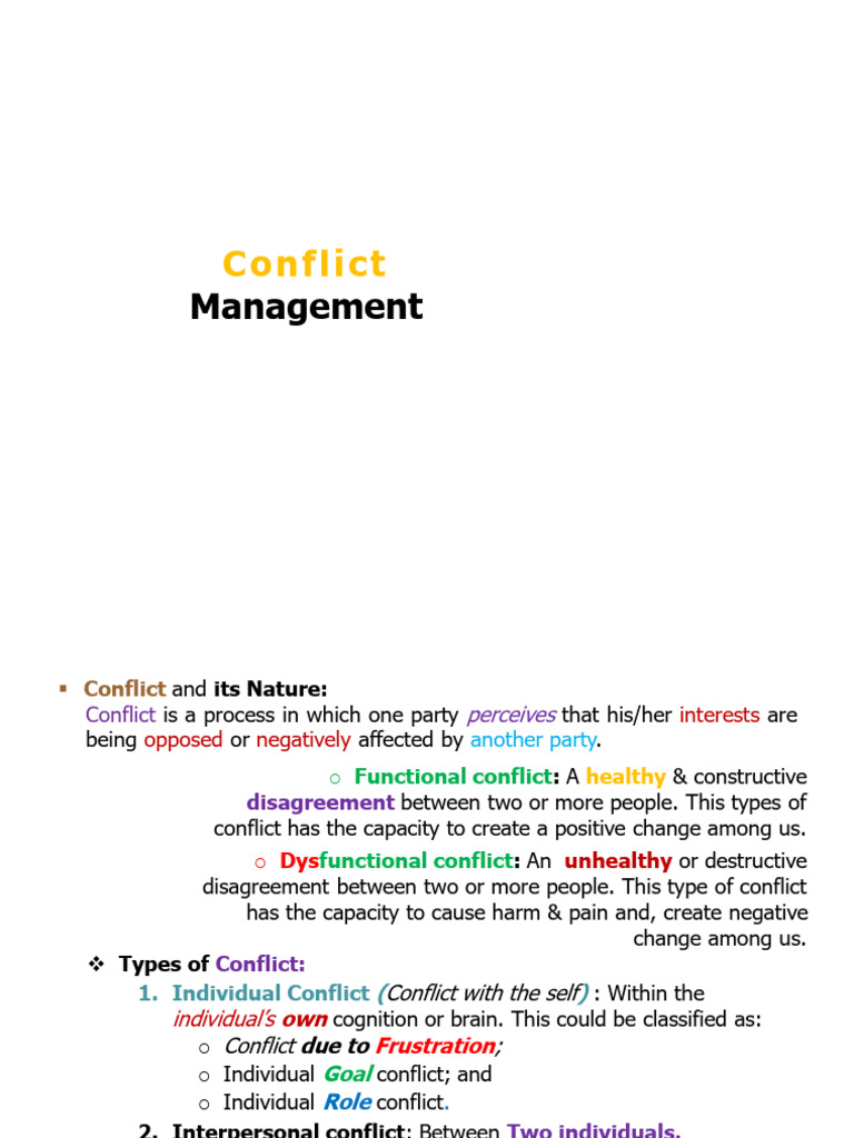 Understanding Conflict Types and Management | PDF | Conflict Resolution ...