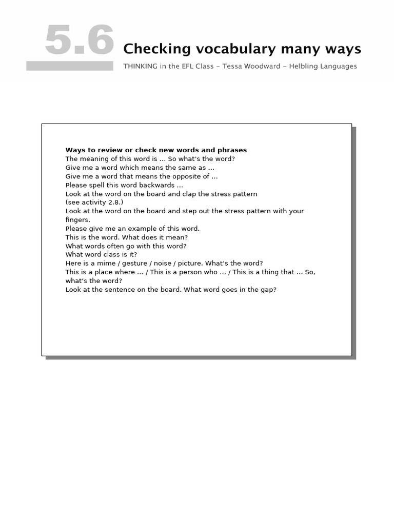 Ways To Review or Check New Words and Phrases | PDF
