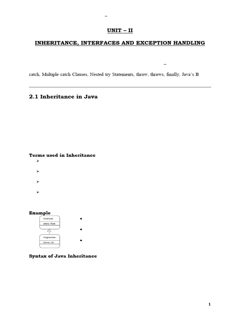 22CS202-Unit 2 Notes[1] (1) | PDF | Inheritance (Object Oriented ...