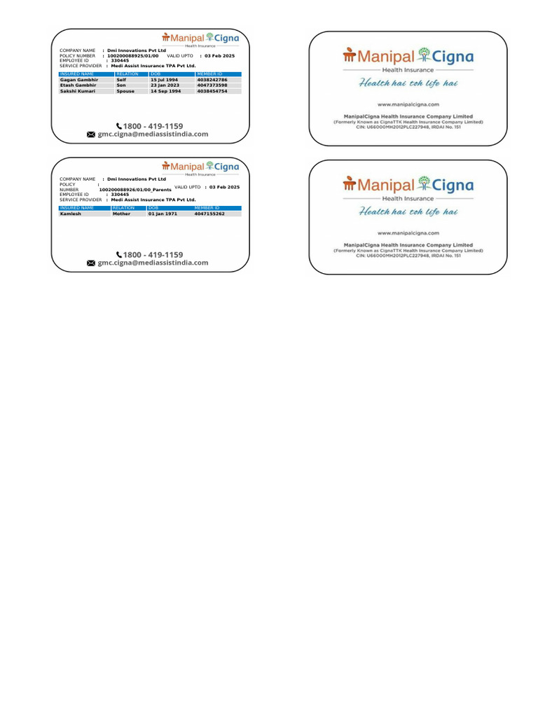 Dmi Innovations Insurance Policy Details | PDF