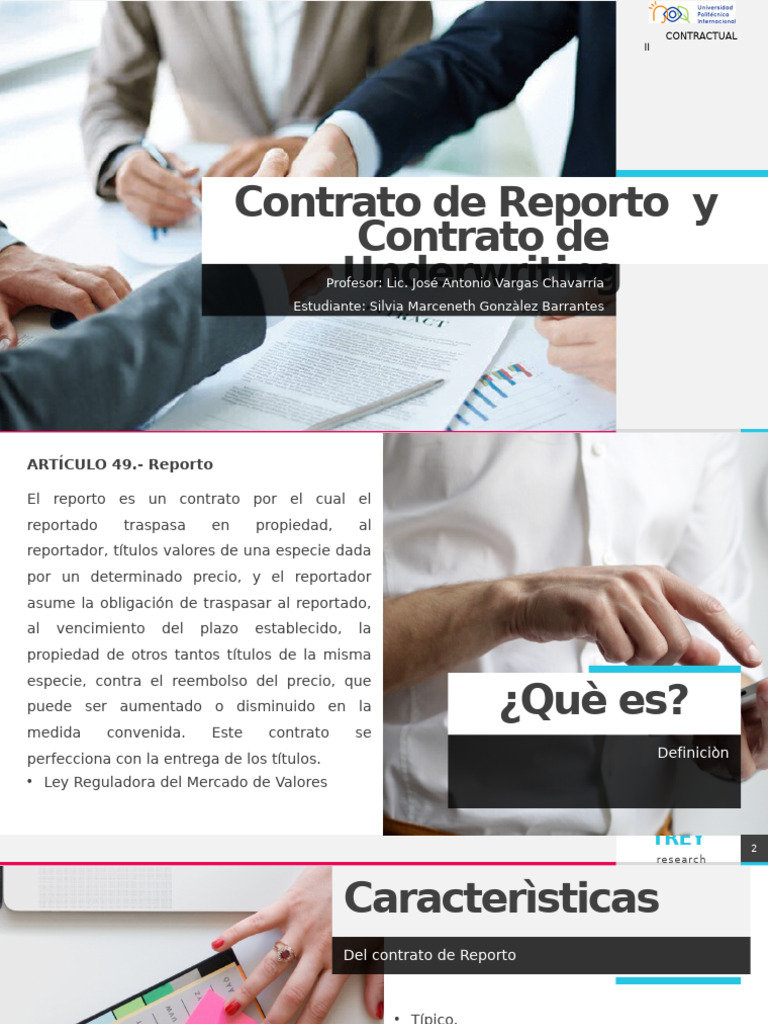 Contratos de Reporto y Underwriting | PDF | Bolsa de Valores | Propiedad