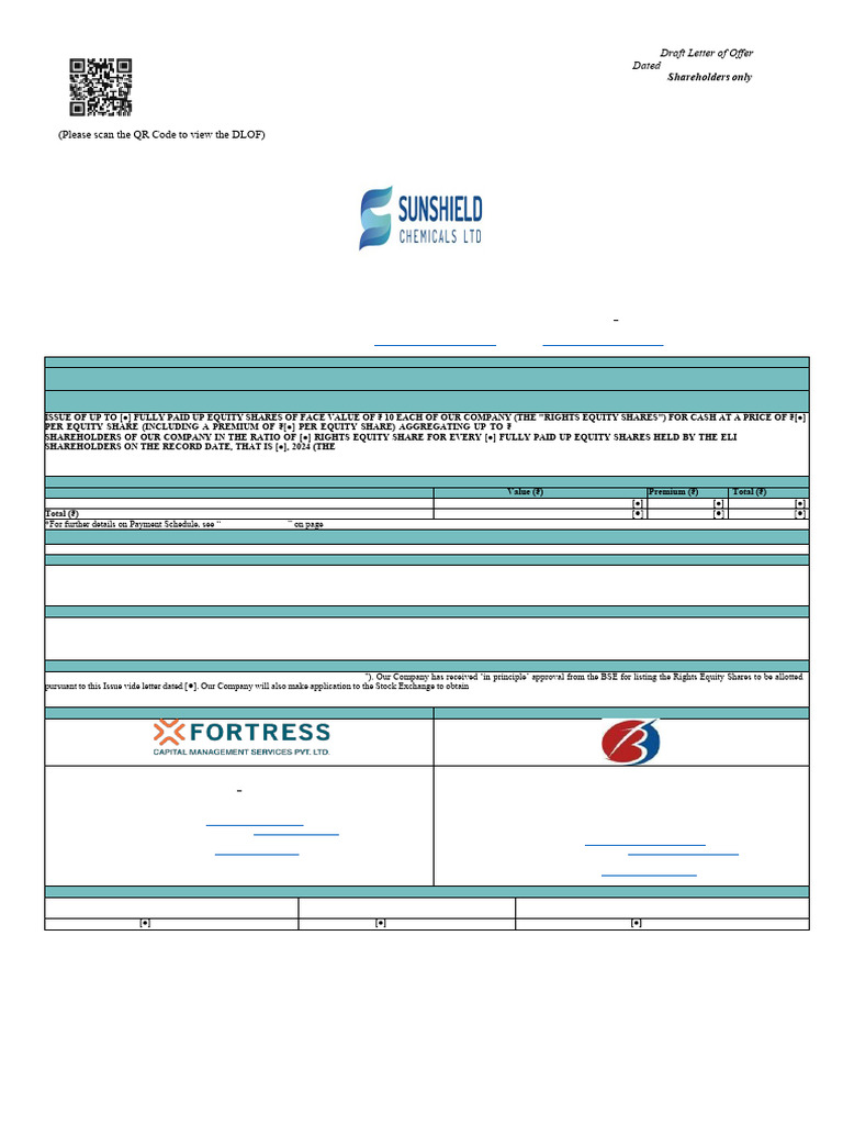Draft Letter of Offer - 20240930225909 | PDF | Stocks | Equity (Finance)