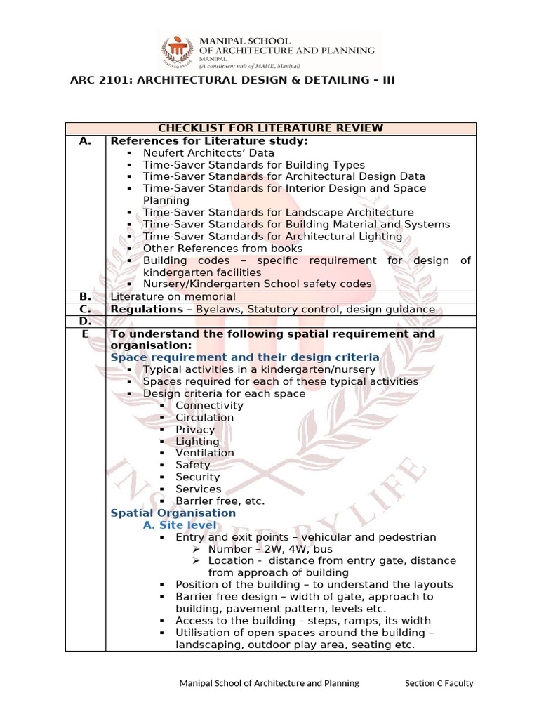 Checklist LiteratureReview CaseStudy | PDF | Texture Mapping | Building