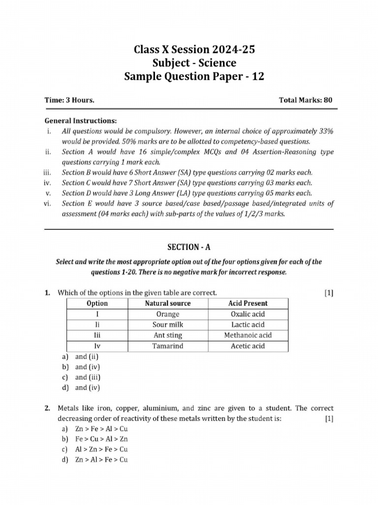 Class X Science Exam Prep | PDF