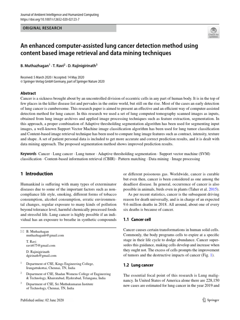 Enhanced Lung Cancer Detection Method | PDF | Lung Cancer | Image ...