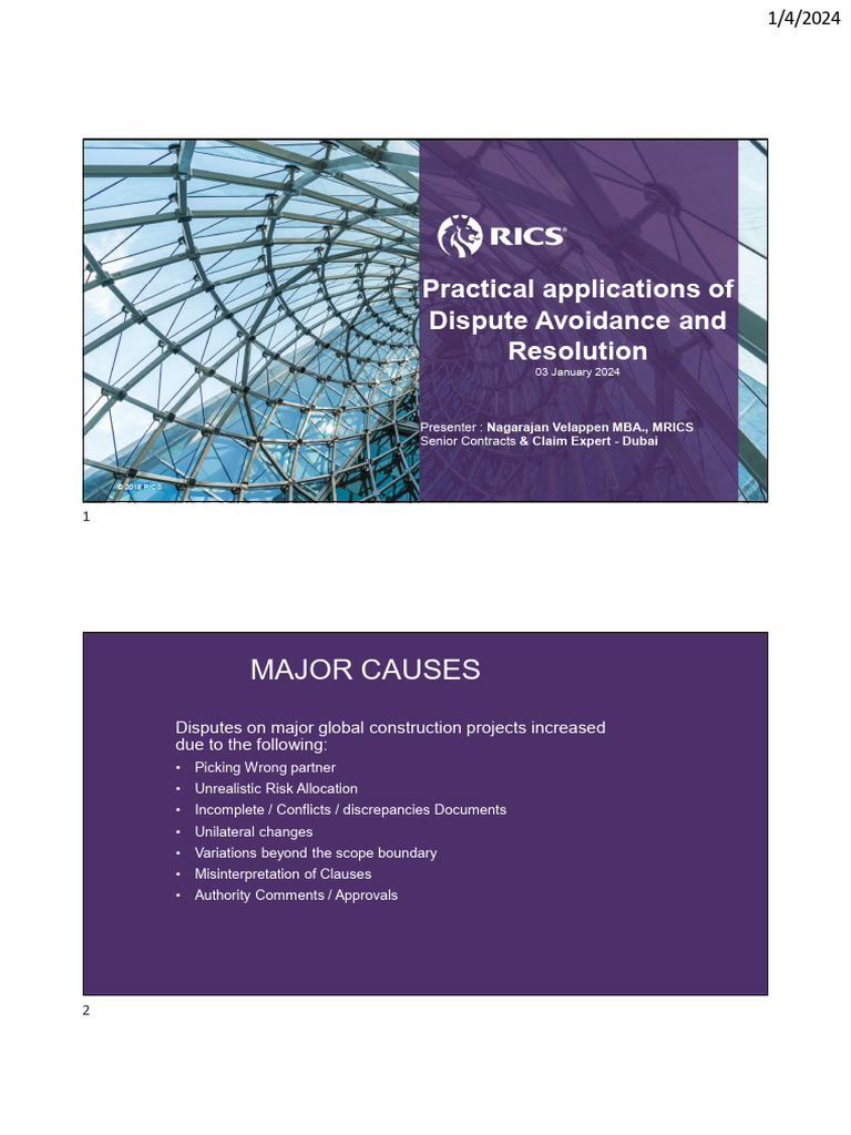 RICS Guide to Dispute Resolution Methods | PDF | Mediation | Arbitration