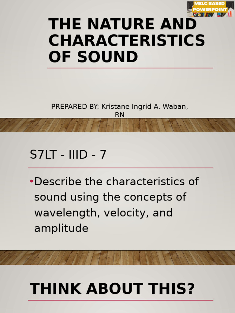 G7 Science Q3 - Week 5 - Nature and Characteristics Of-Sound | PDF ...