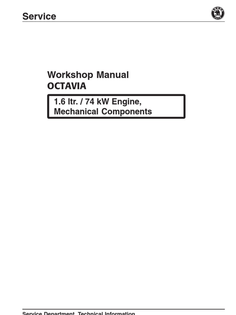 Manual Skoda Octavia 1,6 74kW | Belt (Mechanical) | Transmission (Mechanics)